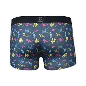 Calzoncillos bóxer de hombre Handee de tiro medio, de tela de punto de algodón/spandex transpirable, con estampado por sublimación y letras doradas y rosas. - Product Image 3