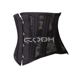 Corset amincissant noir en maille avec baleines en acier pour sculpter la taille - Product Image 3
