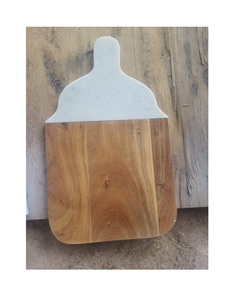 Tabla de cortar de cocina de resina epoxi y madera de Acacia grabada, venta al por mayor Q - Product Image 4
