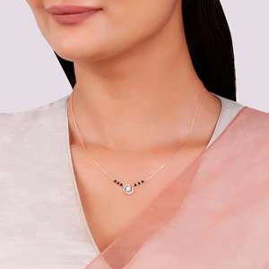 Bijoux fins de qualité supérieure en or rose Bhavya avec diamant Mangalsutra pour femmes, élégant collier traditionnel de mariage et de fiançailles - Product Image 3