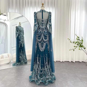 ชุดราตรีหรูหราประดับลูกปัดและเลื่อมปักลายสำหรับผู้หญิง ขายส่ง - Product Image 1