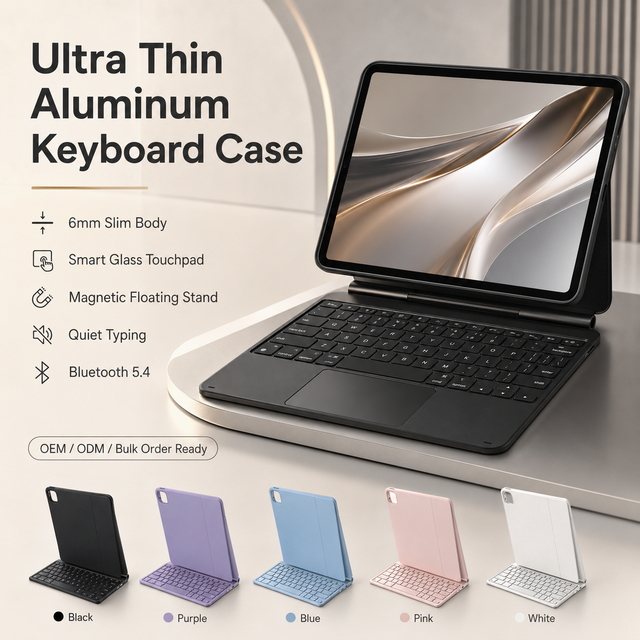 Magic Style Keyboard Case for Tablet Distributor Programs with Color Matching Service and Custom Language Keycaps Supply