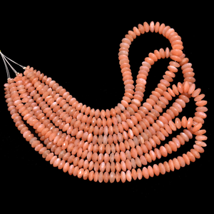 AAA + melocotón piedra lunar 6mm-8mm disco platillo neumático cuentas facetadas piedra lunar Natural piedras preciosas semipreciosas cuentas de corte alemán para joyería - Product Image 4