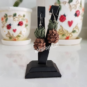 Ananas Küpe İğne Oyası <b>Fashion</b> <b>Earrings</b> - Product Image 1