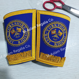 Guanteletes bordados a máquina de 33 grados | Masónico personalizar Cinta Blanca Gantlets | Brazalete de bordado de Águila - Product Image 6