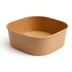 Ciotola Quadrata Monouso da 1200ml (39oz) in Carta Kraft con Rivestimento in PE - Product Image 2