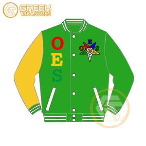 Customized Order Eastern <b>Star</b> Cotton Fleece Embroidered Varsity <b>Jacket</b> OES Breathable Quick Dry Zipper Closure Stand Women - Product Image 4