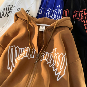 เสื้อฮู้ดพิมพ์ลายพัฟผ้าฝ้ายมีฮู้ดกำหนดโลโก้โอเวอร์ไซส์ M93ยูนิเซ็กส์เสื้อมีฮู้ดลายเทอร์รี่สไตล์สตรีทแวร์มีลายพัฟ - Product Image 1