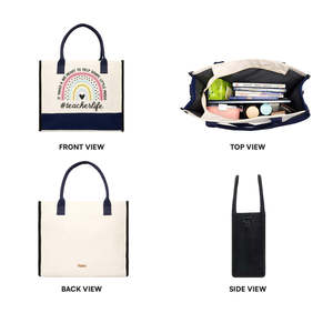 Bolsa de Mano para Profesores, Bordada, Portátil, con Forro de Algodón, con Diseño Musical, para Oficina, Escuela, Universidad, Trabajo, Documentos Corporativos - Product Image 4