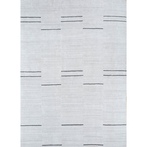 Tapis pour animaux de compagnie en tissu tissé à la main, couleur ivoire, épaisseur 10 mm, motif géométrique rayé, rectangulaire, moelleux, pour salon et couloir, modèle HPL-09 - Product Image 1