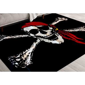 Tapis Crâne et Drapeau Pirate : Tapis moderne en chenille imprimé en 3D, avec poils doux - Product Image 5