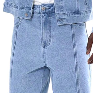 Ensemble de costume en denim pour homme en gros avec logo personnalisé imprimé, style décontracté d'hiver, haute qualité, 100% coton - Product Image 5