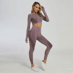 Conjunto transpirable elástico de alta calidad para mujer, ropa deportiva sin costuras para Fitness, ropa de Yoga, sujetador, mallas, conjuntos de Yoga para gimnasio - Product Image 1