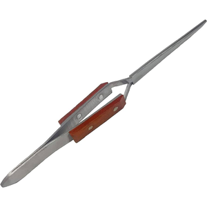 Hot Sales Customized Durable 6.25 Inches <b>Cross</b> Lock Tweezers Fiber Grip & Oval for <b>Ring</b> or Bead Holding Tweezers for Sale - Product Image 5