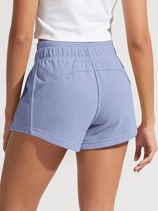 Pantalones cortos de tela de felpa para mujer, estilo salón suave, pantalones cortos con cordón de algodón para mujer, ajuste diario relajante - Product Image 2