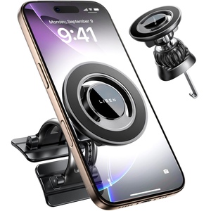 Lisen แม่เหล็กติดรถยนต์หมุนได้360 ° ที่ยึดโทรศัพท์แม่เหล็กที่มีห่วงอันทรงพลังสำหรับติดในรถยนต์ที่วางโทรศัพท์สำหรับติดบนรถที่ยึด <span class=keywords><strong>iPhone</strong></span> แบบแฮนด์ฟรีสำหรับแผงควบคุม - Product Image 1