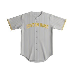 เสื้อเบสบอลซอฟต์บอลผ้าโพลีเอสเตอร์ 100% ราคาโรงงาน  แบบซับลิเมชั่นเต็มตัว ลายเรียบ ลายทาง  รับสกรีนโลโก้ตามสั่ง - Product Image 1