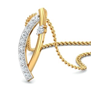 Boho Curved Brass Zircon Pendant 18k Gold Plated Statement Minimal Wholesale Pendant For Women - Product Image 3