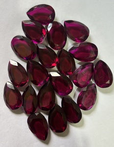 Precio más barato Granate Doublet Glass Stone Lot Ambos lados Facetado Granate para la fabricación de joyas Mix Shape Doublet Glass Stone - Product Image 2