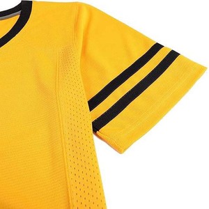 Camiseta de fútbol americano personalizada con cuello en V, uniformes transpirables de talla grande de alta calidad para adultos, Camisetas estampadas por sublimación bordadas - Product Image 4