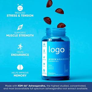 Bonbons gélifiés à l'ashwagandha biologique en marque privée, vitamines pour adultes, sommeil et énergie, soins de santé - Product Image 2