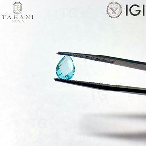 Piedras Preciosas de Granate YAG Paraíba Cultivadas en Laboratorio AG, Corte Briolette, para Joyería, Certificadas por IGI, Sueltas, 5x7mm-8x10mm, Perlas Azules - Product Image 5