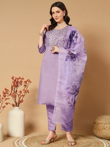 Traje de seda Kameez Salwar de calidad premium, trabajo bordado, diseño personalizable, ropa de oficina diaria para mujer, modelo de boda/fiesta elegante - Product Image 3