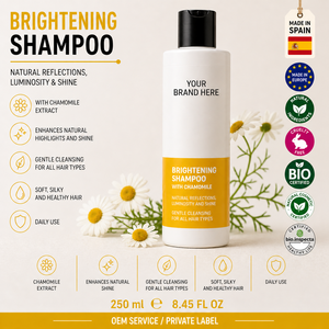 Shampooing éclaircissant à la camomille en marque privée 250ml OEM |   Shampooing Hydratant Éclaircissant Naturel pour Cheveux Blonds, Espagne UE - Product Image 1