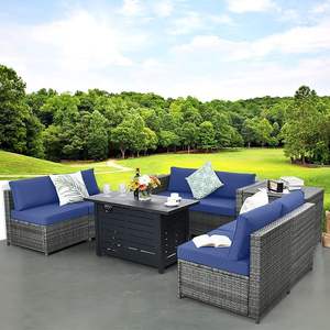 Luxury PE Rattan Sofa and <b>Chair</b> Set with Waterproof <b>Cushions</b> for Poolside or <b>Patio</b> Living Area - Product Image 1