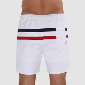Shorts de bain personnalisés pour hommes pour l'entraînement physique en plein air, maillots de bain, shorts de plage avec design en patchwork et décoration de logos - Product Image 5
