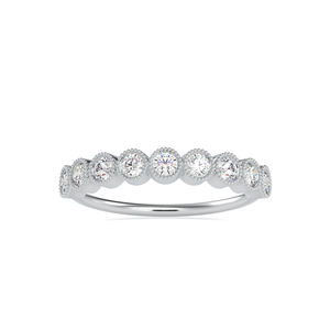 Bague de mariage demi-éternité en diamant de laboratoire de 0,50 CTW, diamants taille poire et ronde, certifiés SGL, or massif 14 carats, sertie à griffes - Product Image 5