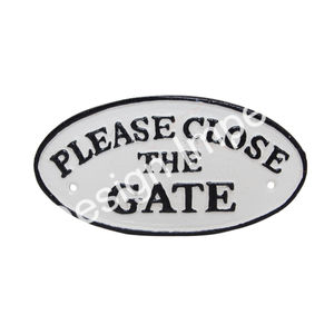 Señal de Tráfico Ferroviario Ovalada de Hierro Fundido con Diseño Antiguo, Fácil Instalación, Señalización General de Parada y Atención para Cruces de Vías - Product Image 2