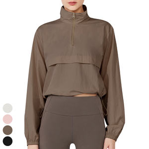 Dos simple et devant à la mode femmes bloc de couleur pull court veste courte et ensemble court - Product Image 4