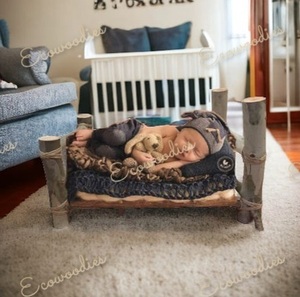 Handmade Eco-Friendly Newborn Photography <b>Wooden</b> Prop Photography Props <b>Wooden</b> <b>Log</b> Bed Newborn Photography Prop - Product Image 3