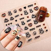 Autocollants pour ongles en gel non toxique avec impression en relief 5D sur le thème du printemps et de l'été, logo personnalisé, autocollants pour ongles, décalcomanies pour ongles, sûrs pour la création de motifs d'ongles DIY