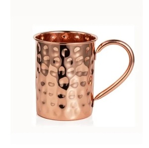 Antique Copper hammered hard Moscow Mule Copper Mugs set of 2 decorated drink ware mug famous <b>blend</b> of vodka ginger beer&juice - Product Image 4