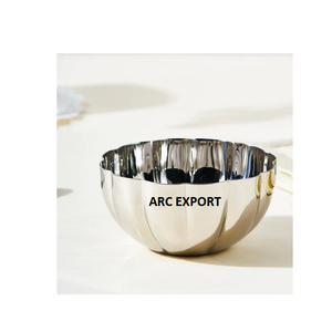 ชามสแตนเลสสีเงินทรงกลมดีไซน์น่าชื่นชมเครื่องใช้ในครัวบ้านชามเสิร์ฟอาหาร - Product Image 1