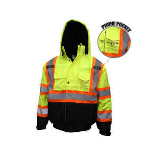 Top Seller Hi-Vis Polyester Winter <b>Jacket</b> Waterproof <b>Reflective</b> Safety Workwear Roadway Customized Logo Security <b>Men's</b> <b>Jackets</b> - Product Image 2