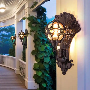 Lámpara de pared exterior de pavo real, luz de pared exterior de vidrio de aluminio, iluminación exterior impermeable, montaje en pared para exteriores - Product Image 4