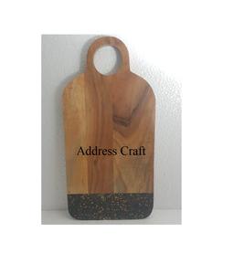 Planche à découper en bois d'acacia de style classique pour le petit-déjeuner, planche à fromage en terrazzo, blocs à découper en bois, rectangle de 12 x 8 pouces - Product Image 1