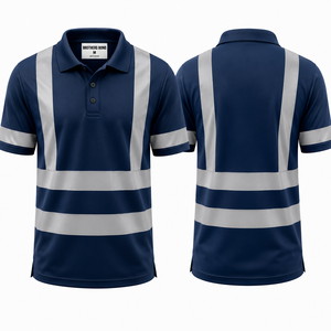 Camiseta Polo de Seguridad Reflectante de Alta Visibilidad ANSI Clase 3 con Logotipo Personalizado para Trabajo, Construcción y Uso en Exteriores - Product Image 2