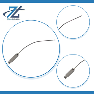 Cannule manuelle de haute qualité, incurvée, 44 mm de long, à extrémité plate, instruments chirurgicaux en acier inoxydable, certifiés CE, réutilisables pour usage général - Product Image 4