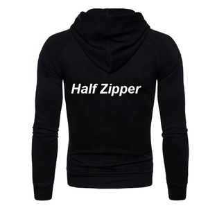 เสื้อกีฬาแขนยาวครึ่งซิปแบบสวมหัวเข้ารูปคอตั้งผ้าฝ้ายขนแกะเนื้อนุ่มระบายอากาศได้ดีพิมพ์ลายฤดูหนาว XS สีว่างเปล่า - Product Image 4