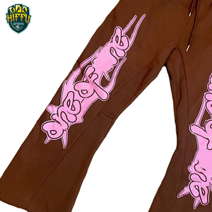 กางเกงวอร์มขายาวของผู้ชายทันสมัยใหม่3D ออกแบบได้ตามต้องการสำหรับพิมพ์พัฟกางเกงผ้าฟลีซระบายได้ดีไซน์สตรีทแวร์แบบมีหน้าแบน - Product Image 4