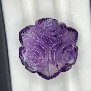 หินอเมทิสต์แกะสลักรูปทรงดอกไม้ที่หายากคุณภาพสูงสำหรับเครื่องประดับหลายชิ้นใช้แกะสลักพลอยเป็นผลิตภัณฑ์จำนวนมาก - Product Image 5