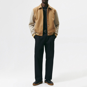 Wholesale OEM Custom Professional Men's Varsity College <b>Baseball</b> <b>Bomber</b> <b>Jacket</b> Thin Long Stand CollegeBaseballjacket for men - Product Image 3