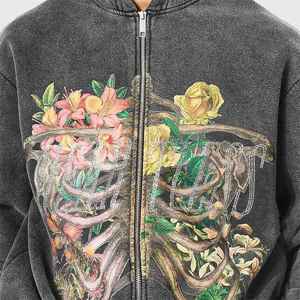 Nuevas llegadas de alta calidad pulóver piedra Unisex lavado Sudadera con capucha personalizado hombres peso pesado personalizado Vintage de gran tamaño lavado ácido Sudadera con capucha - Product Image 6