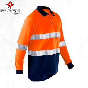 Chemise de travail de sécurité à manches longues Polos haute visibilité Grand XXXL Chemise réfléchissante de construction à séchage rapide pour hommes - Product Image 5