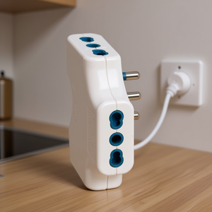 Adaptador Eléctrico Spaziozero Blanco PP2353 de 3 Tomas 2P+T 10/16A (Estándar Italiano Bidireccional) Accesorio Conector - Product Image 3