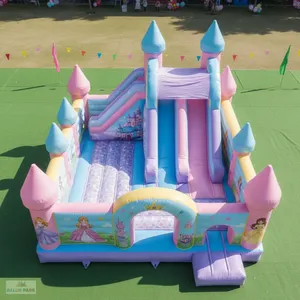 Tobogán Inflable Grande para Exteriores con Temática de Princesas para Niños - Product Image 3